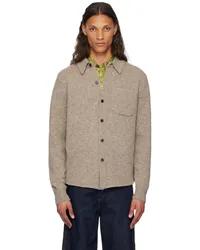 Dries van Noten Gray Spread Collar Cardigan Grey