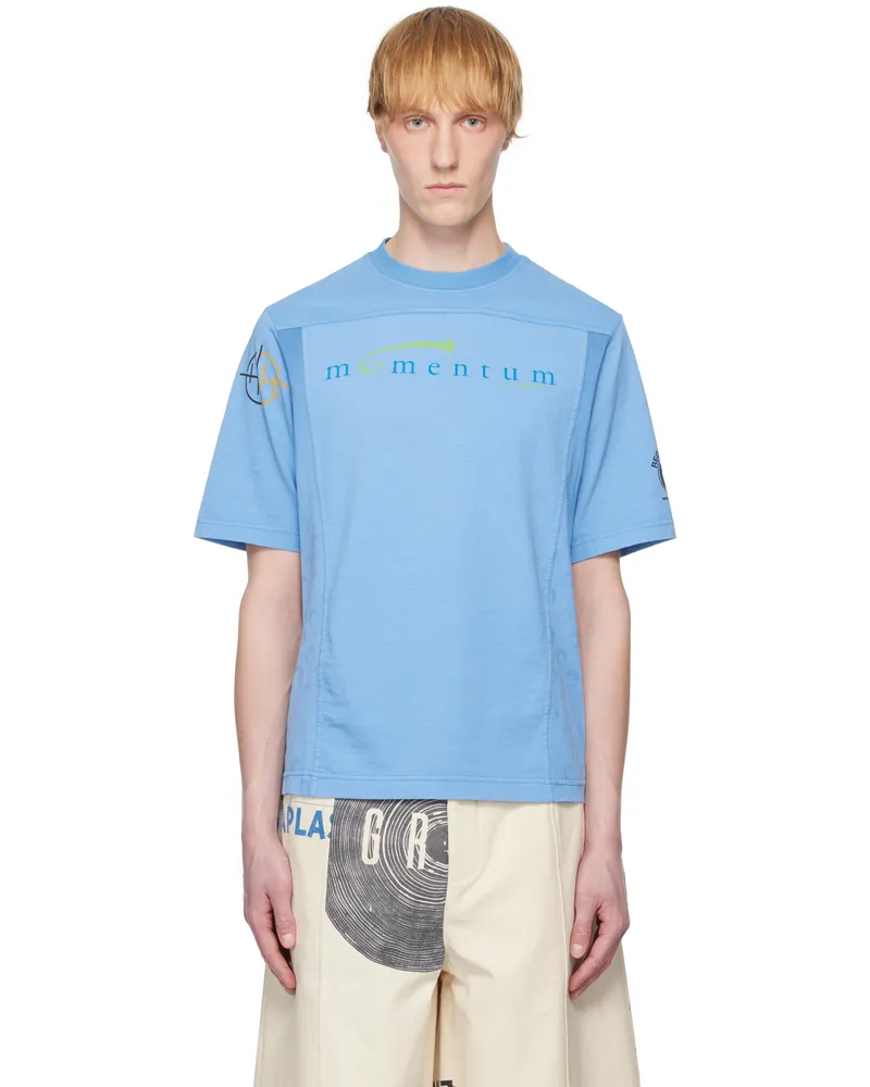 Marine Serre Blue Regenerated Graphic T-shirts Regular Fit T-shirt Bl05