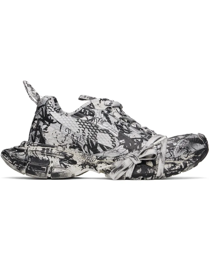 Balenciaga White & Black 3XL Extreme Graffiti Sneakers