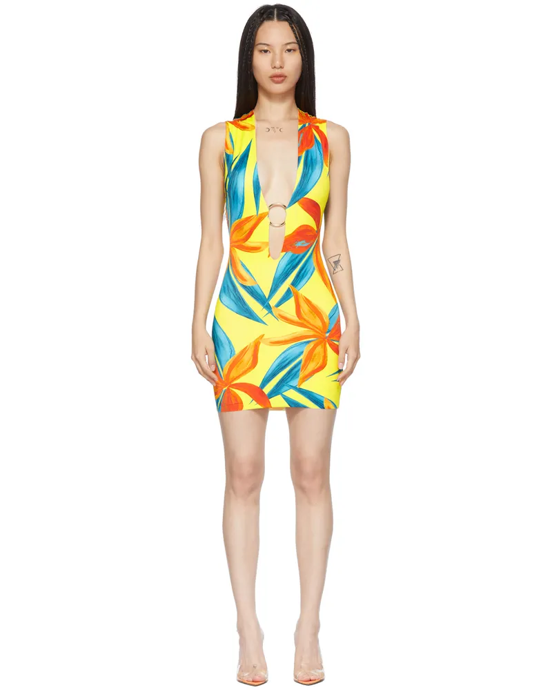Louisa Ballou SSENSE Exclusive Yellow & Orange Sleeveless Ring Dress Yellow