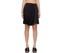 Black Draped Midi Skirt