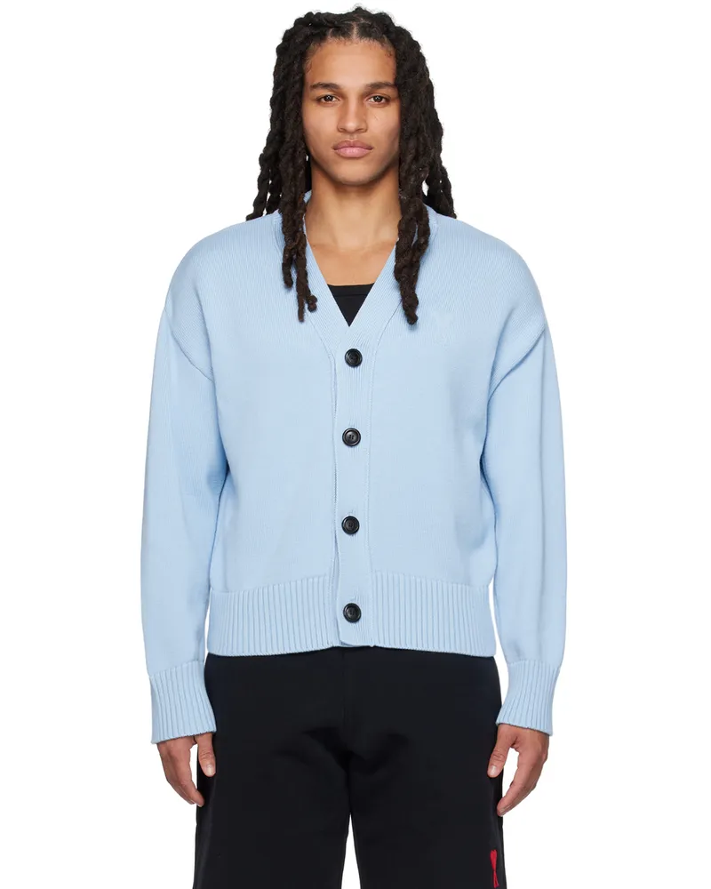 AMI Paris Blue Ami de Cœur Cardigan Sky