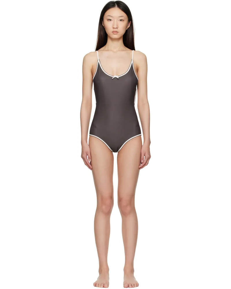 Caro Editions Brown Bellini Bikini Edition Bow Swimsuit Brown