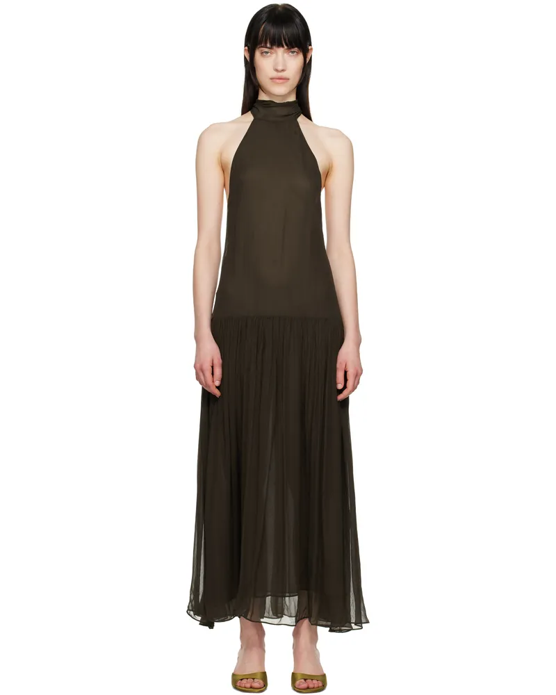 bec & bridge Brown Inka High Neck Maxi Dress Chocolate