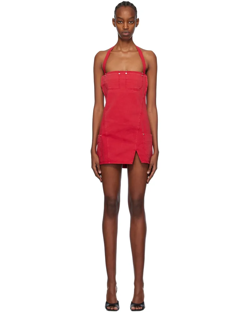 Dion Lee Red Apron Minidress Washed