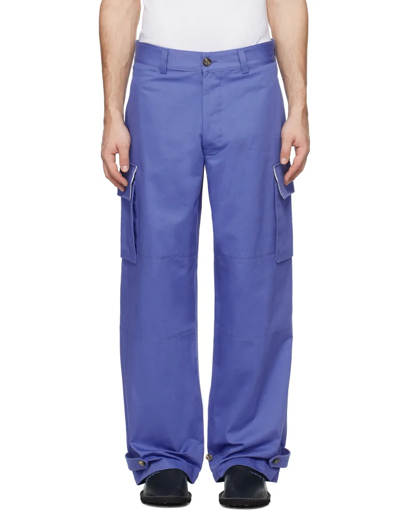 Marni Blue Organic Cotton Cargo Pants 00b26