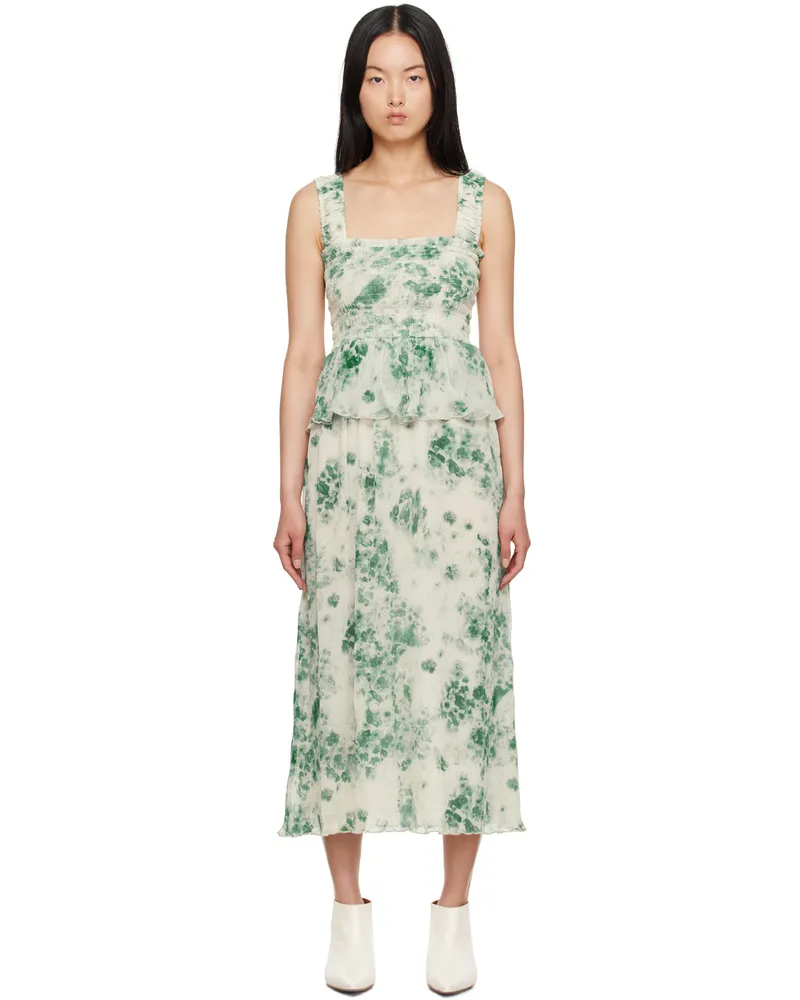 Ganni Green Pleated Midi Dress 135