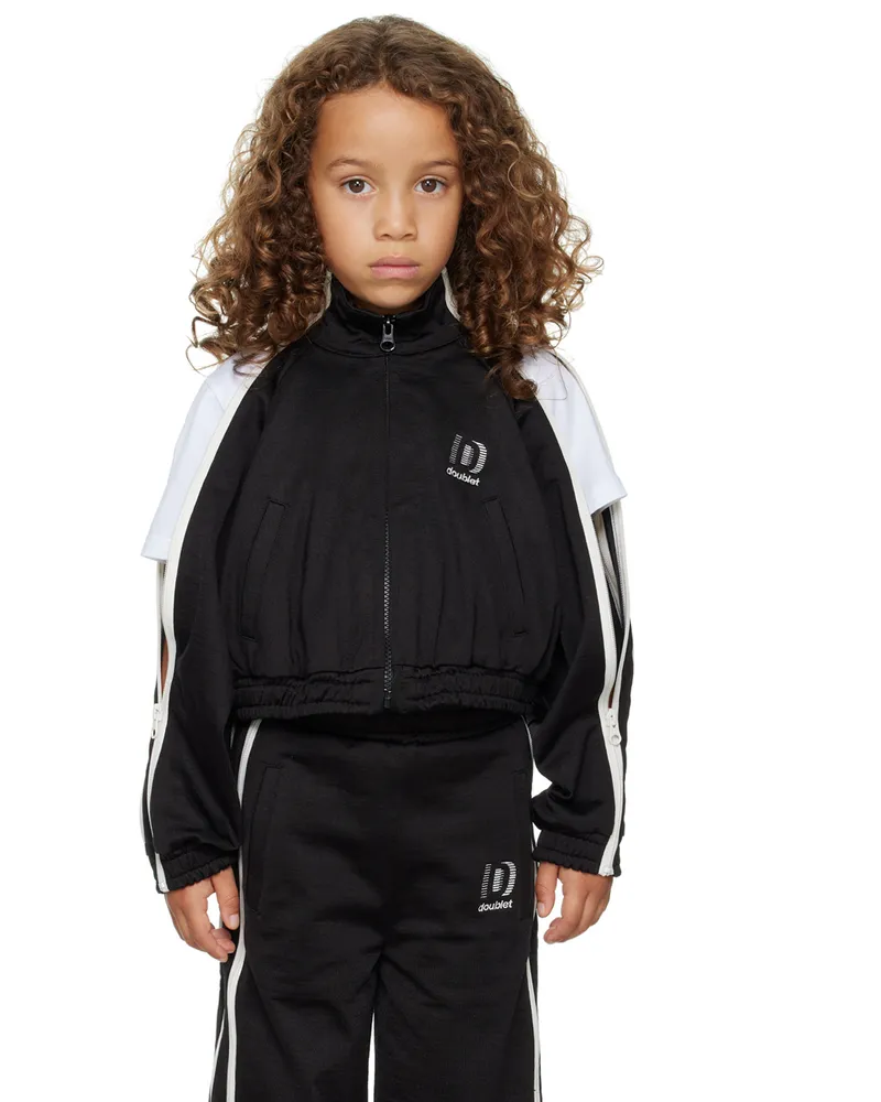 Doublet Kids Black Zip Up Track Jacket Black