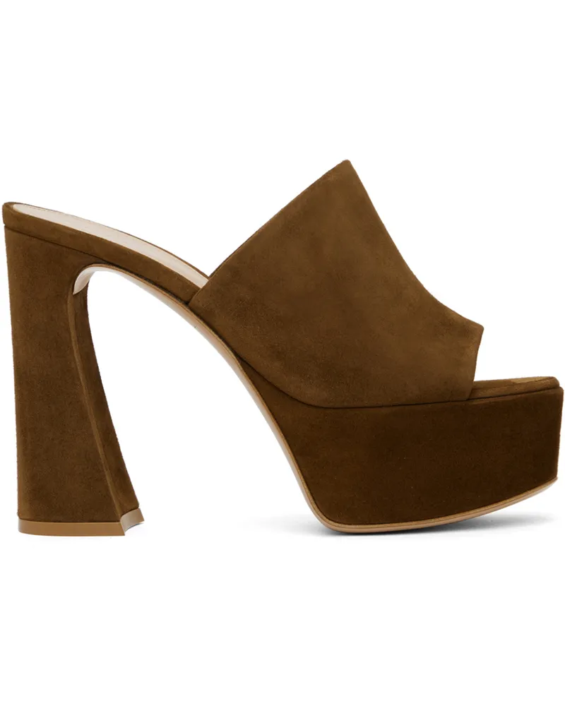 Gianvito Rossi Brown Holly Mules Texas