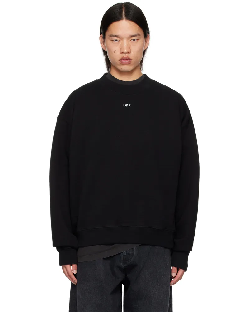 OFF-WHITE Black Off Stamp Skate Crewneck Sweatshirt Black