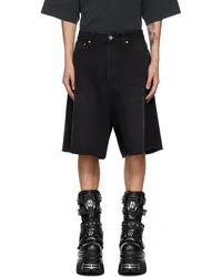 VETEMENTS Black Big Shape Denim Shorts Washed