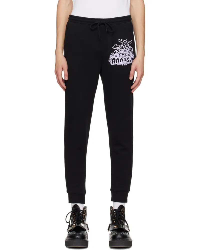 Anna Sui SSENSE Exclusive Black Mushroom Lounge Pants Black