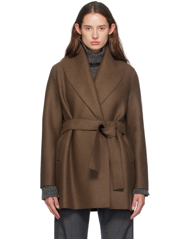 Harris Wharf London Brown Belted Jacket 458