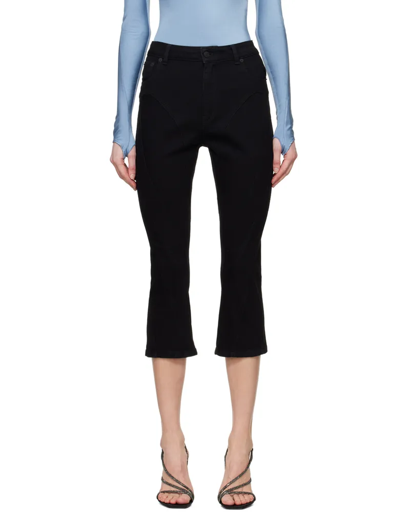 Thierry Mugler Black Spiral Crop Jeans B1919