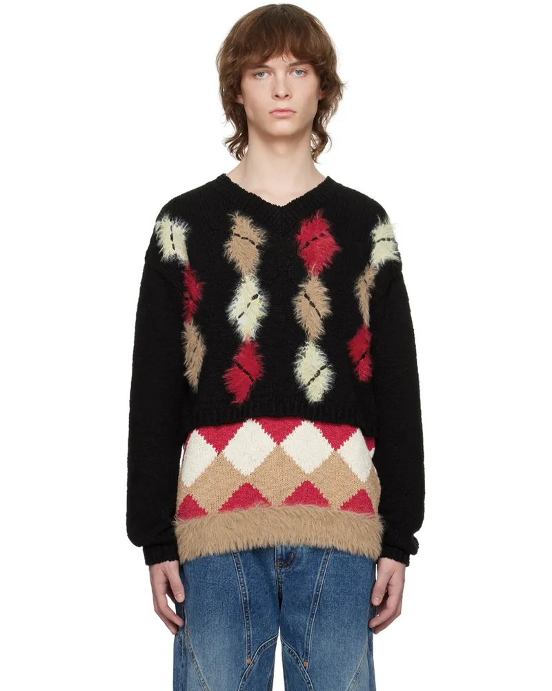 Andersson Bell Black Argyle Sweater Black