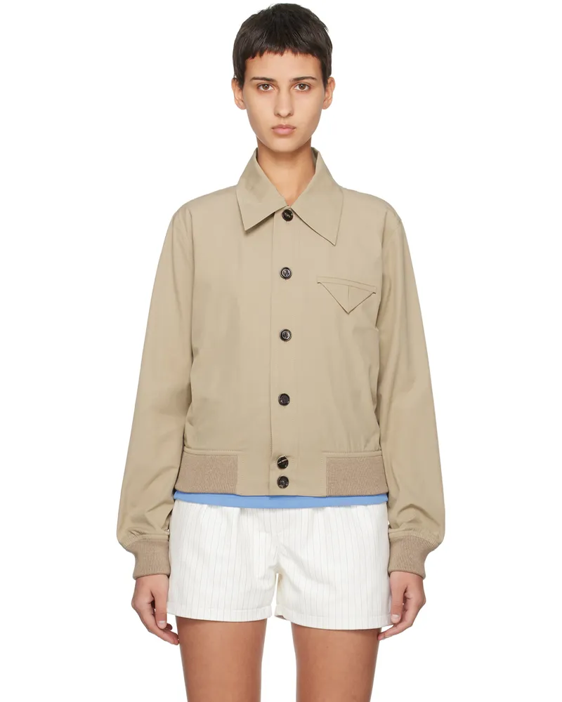 Bottega Veneta Beige Button Jacket 9733