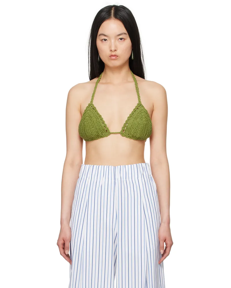 Dries van Noten Green Halter Bikini Top 604