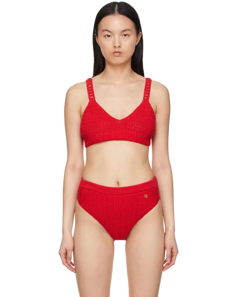 RECTO Red Cotton Bikini Red