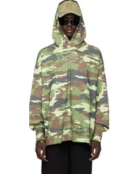 Acne Studios Green Camo Hoodie Abkhaki