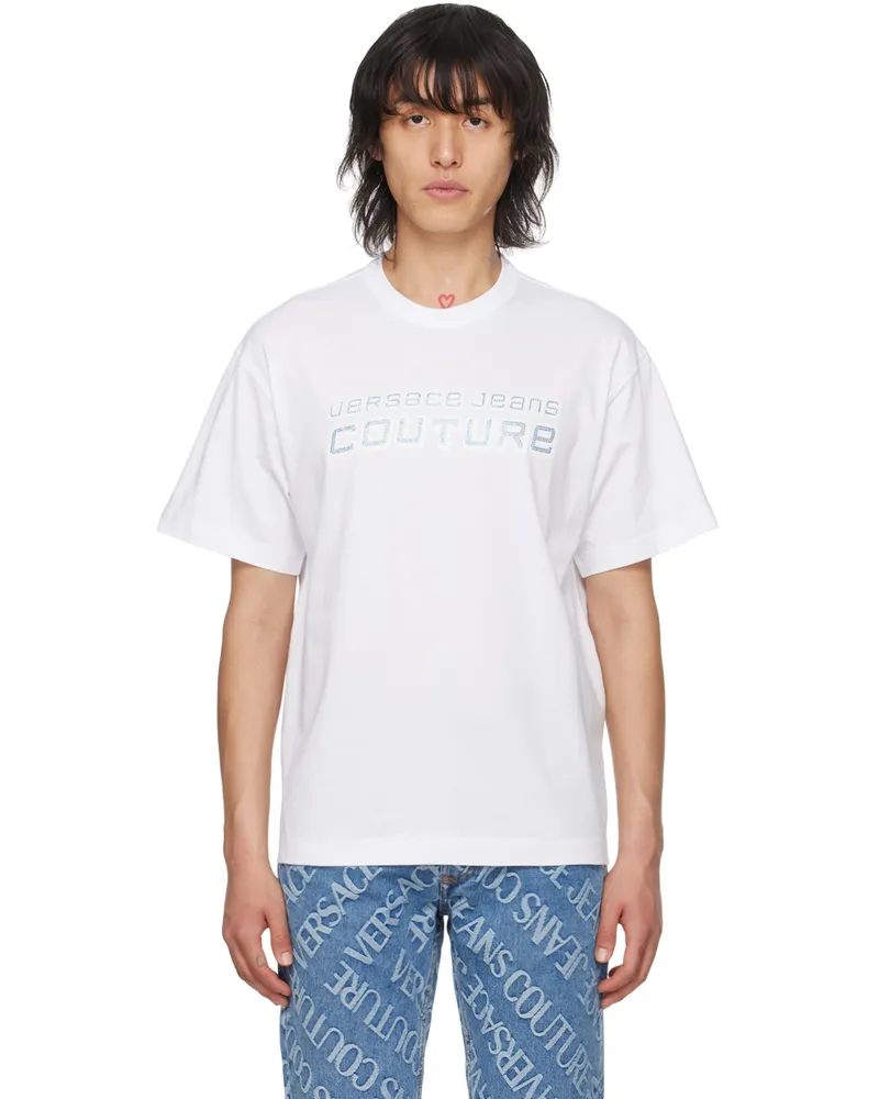Versace Jeans White Appliqué T-Shirt E003