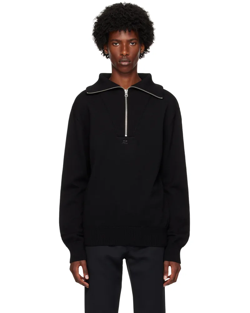 Courrèges Black Trucker Wool Sweater 9999