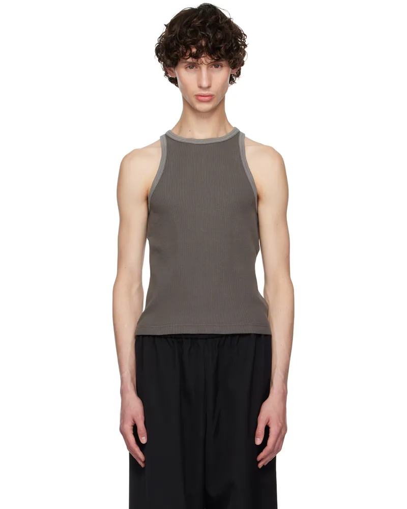 Acne Studios Gray Fitted Garment-Dyed Tank Top Djo