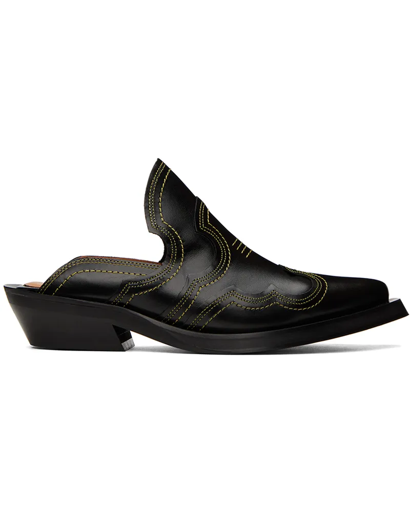 Ganni Black & Yellow Western Mules 864