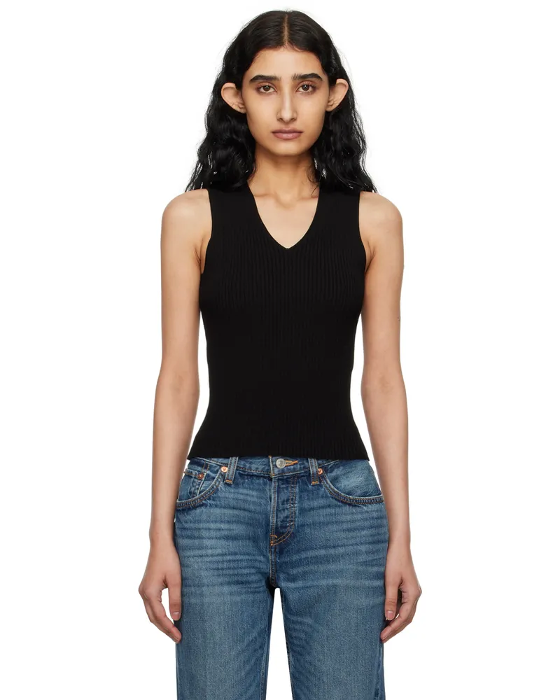 RECTO Black Fitted Tank Top Black