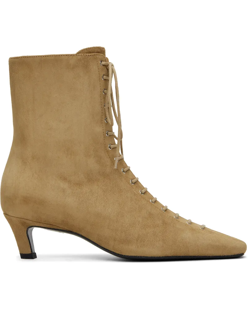 Totême Tan Suede Lace-Up Boots Desert
