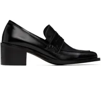 Black Wrinkle-Effect Loafers