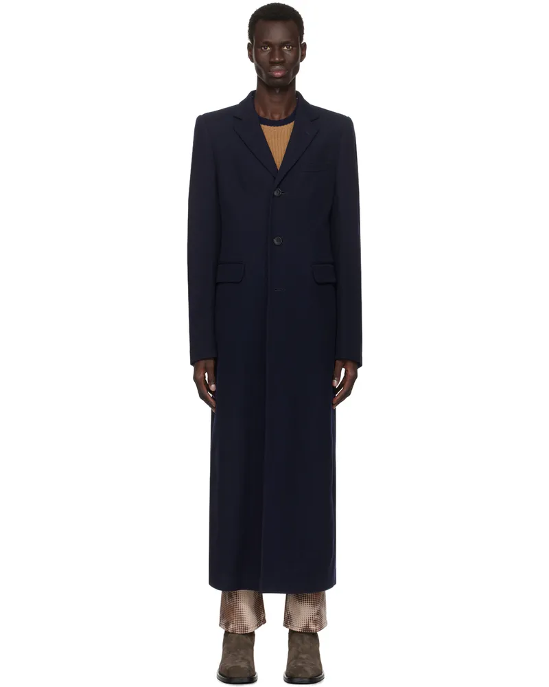 Dries van Noten Navy Wool Coat 509