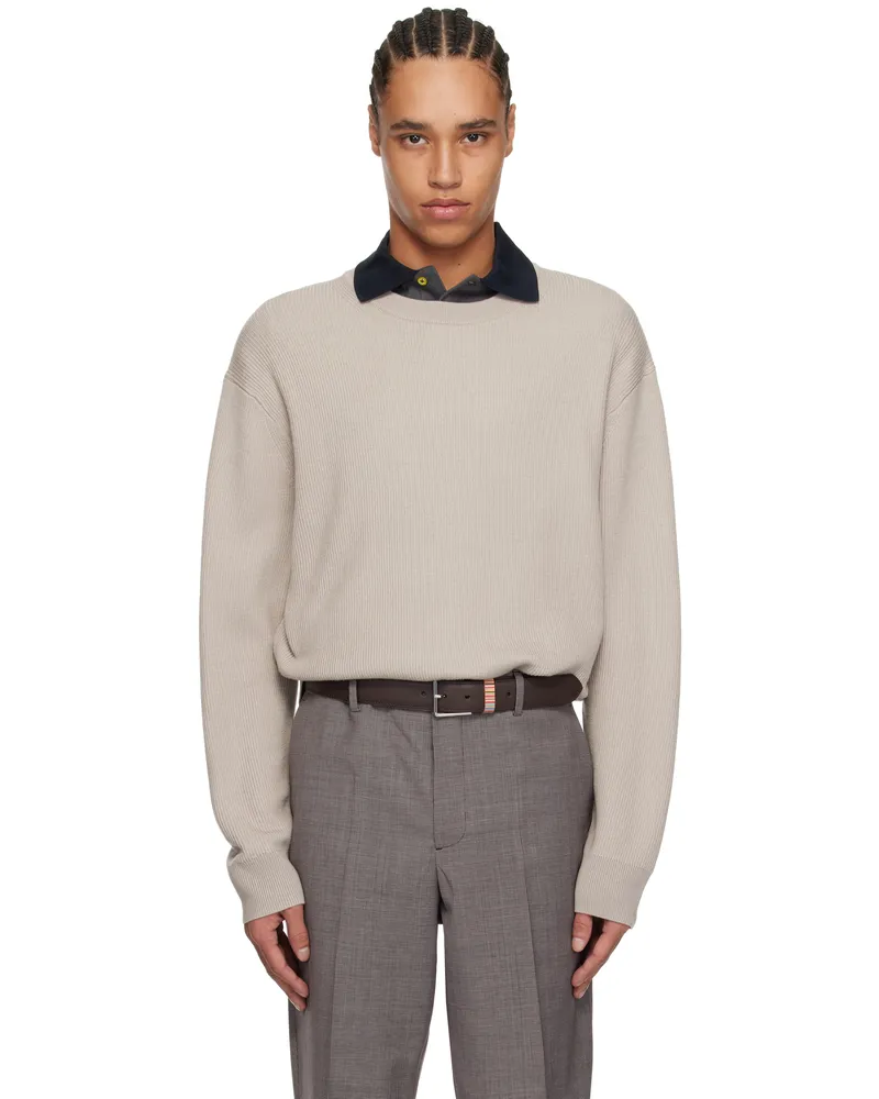 Paul Smith Taupe Ribbed Sweater 7
