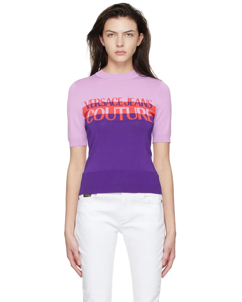 Versace Jeans Purple Viscose Sweater Eoh6