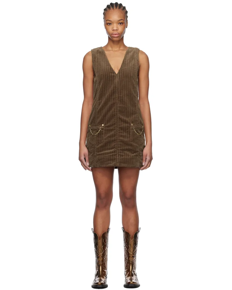 Ganni Brown Corduroy Minidress 296
