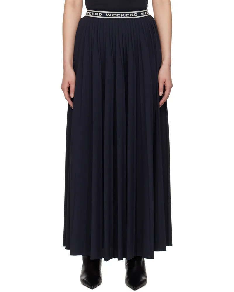 Max Mara Navy Bleu Maxi Skirt 002