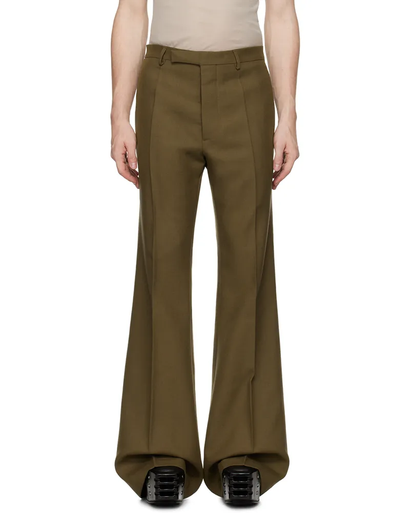 Rick Owens Khaki Porterville Wide Astaires Trousers 35