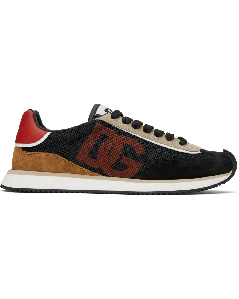 Dolce & Gabbana Black & Red 'DG' Cushion Sneakers 8b849