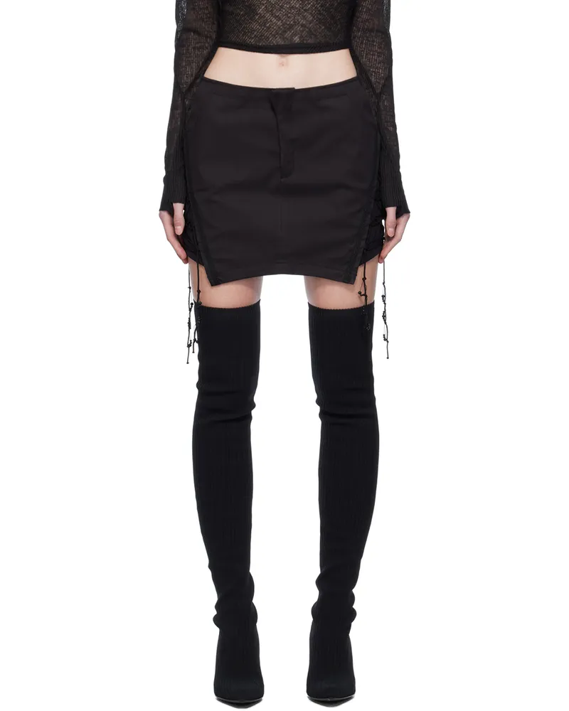Hyein Seo Black Laced Miniskirt Black