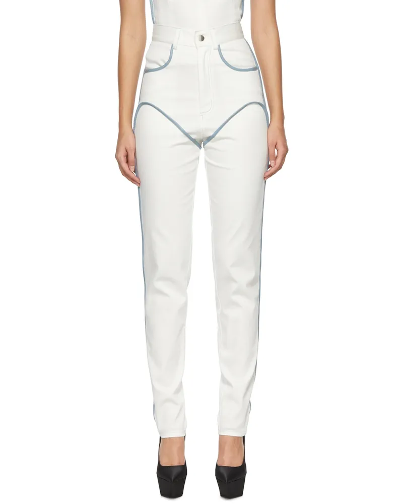Paris Georgia Off-White Cowboy Trousers White