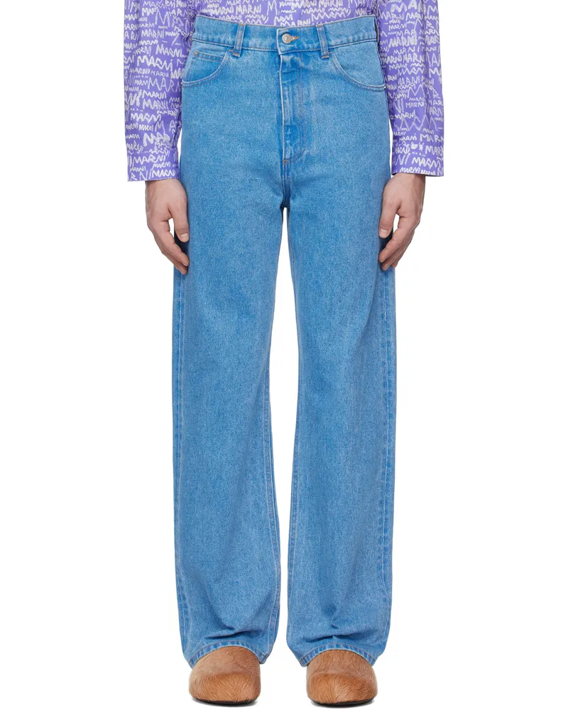 Marni Blue Organic Wide-Leg Jeans Bdb44