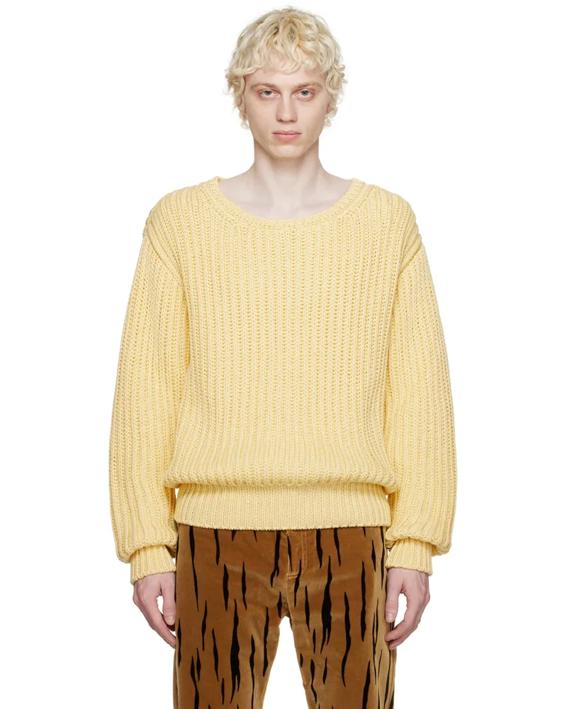 Bally Yellow Crewneck Sweater Vanana