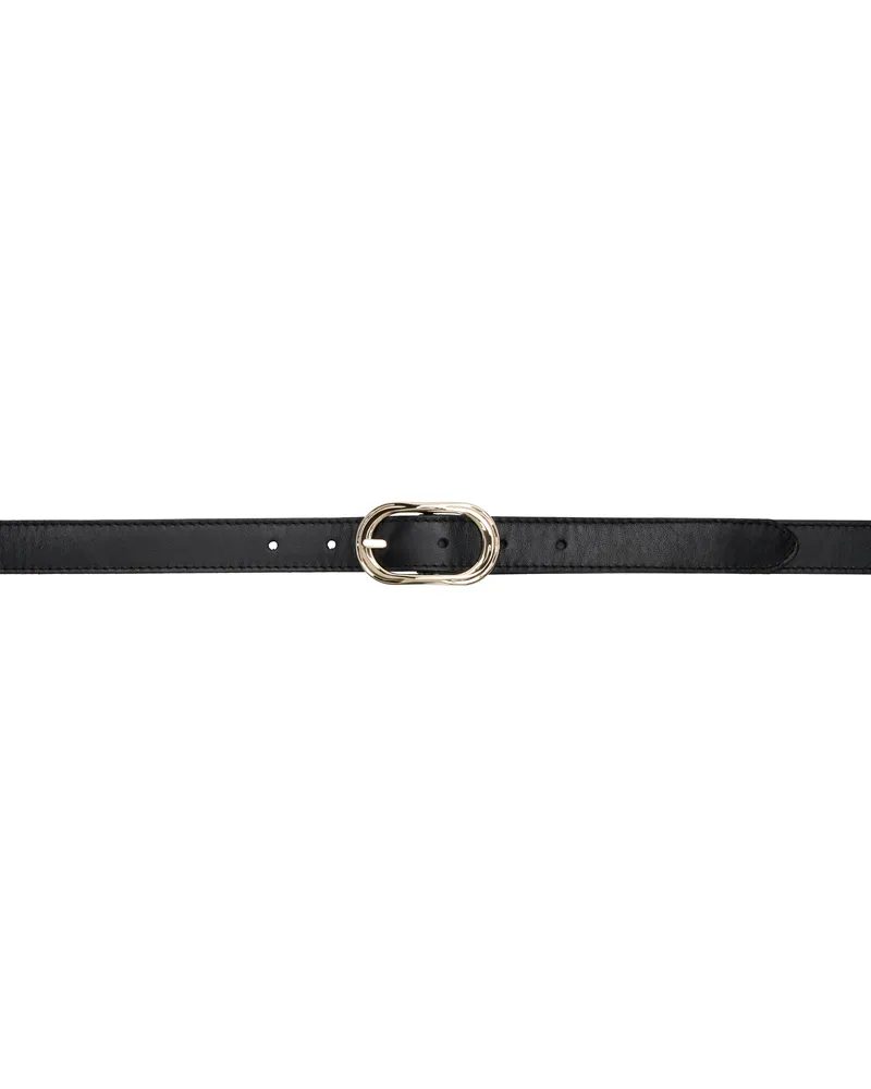 Ernest W. Baker Black Gold Buckle Belt Black