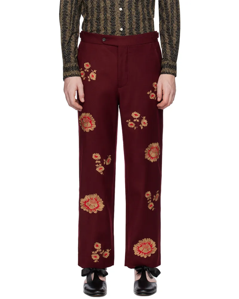 BODE Burgundy Rococo Trousers Mnmlt