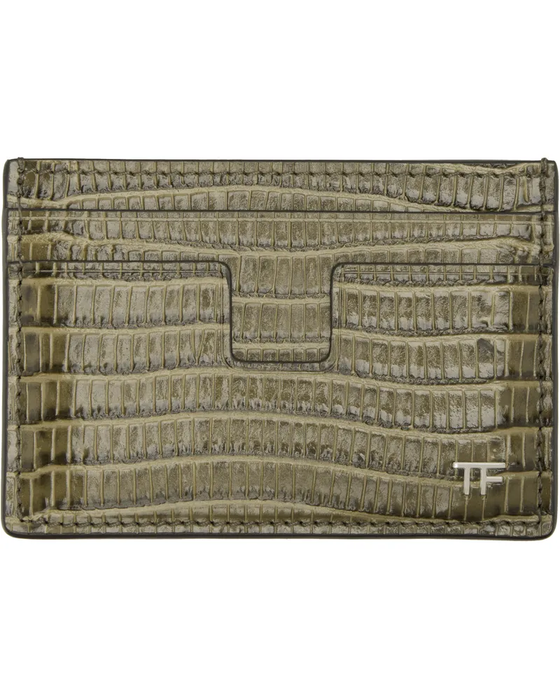 Tom Ford Khaki T Line Card Holder 1g051slate