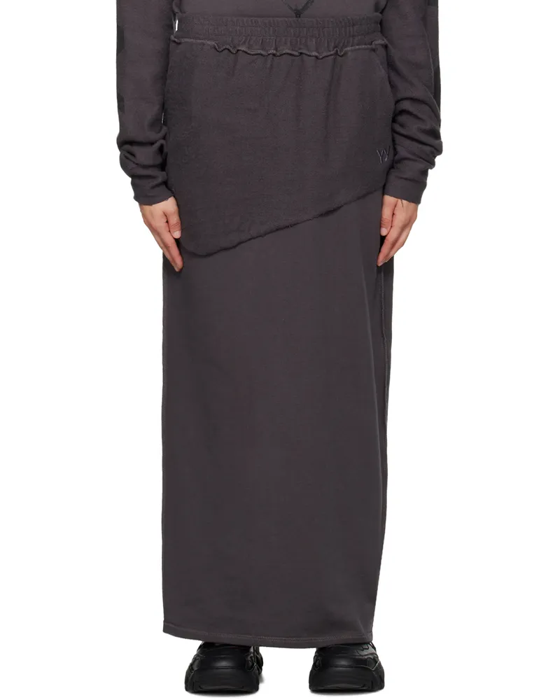 OPEN YY Gray Layered Maxi Skirt Charcoal