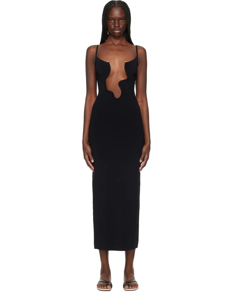 Christopher Esber Black Salacia Wire Column Maxi Dress Black