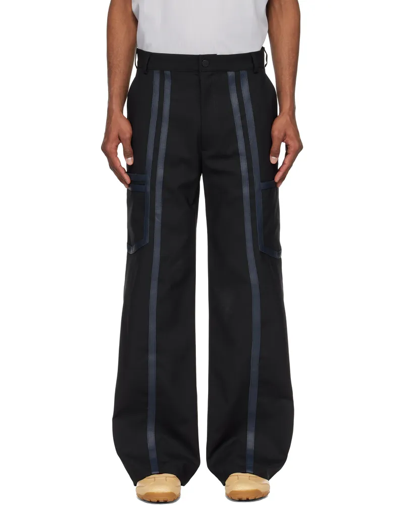 Stanley Raffington Black Tailored Cargo Pants Black