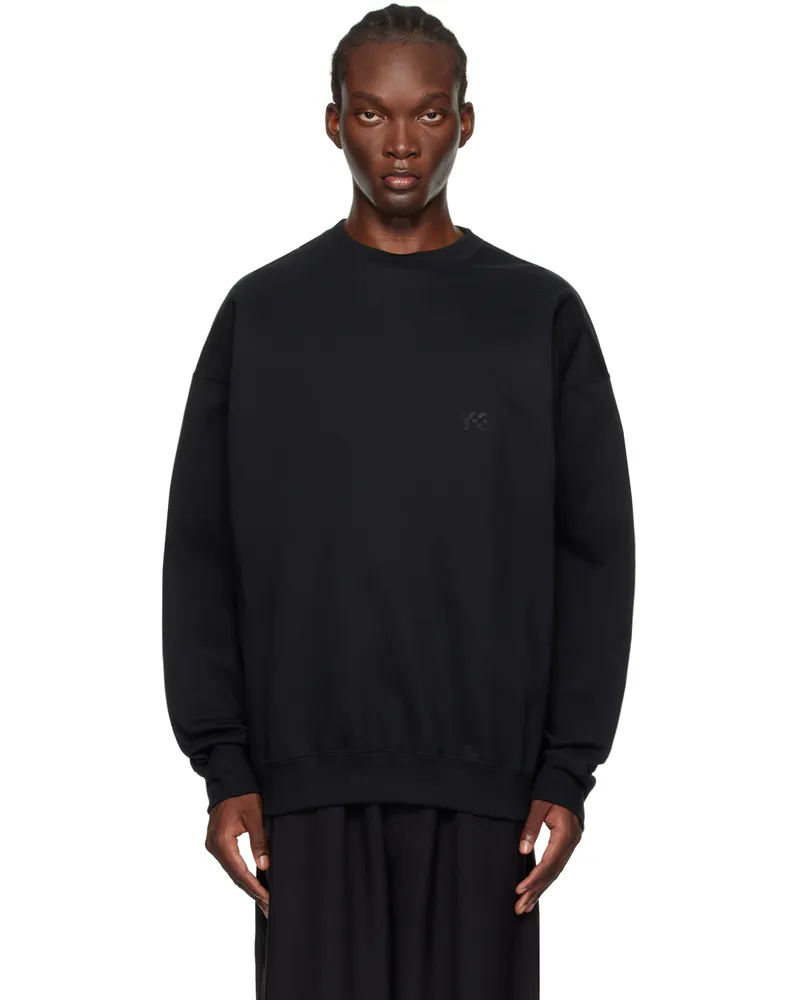 Y-3 Black Bonded-Logo Sweatshirt Black