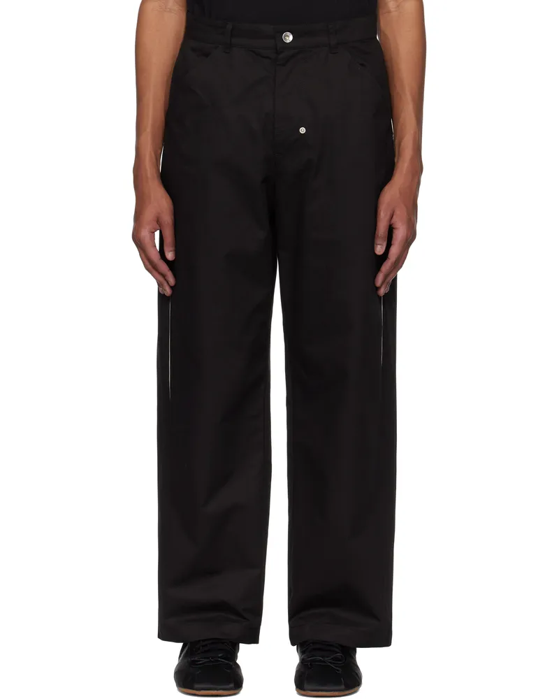 Kijun Black Color Slit Trousers Black