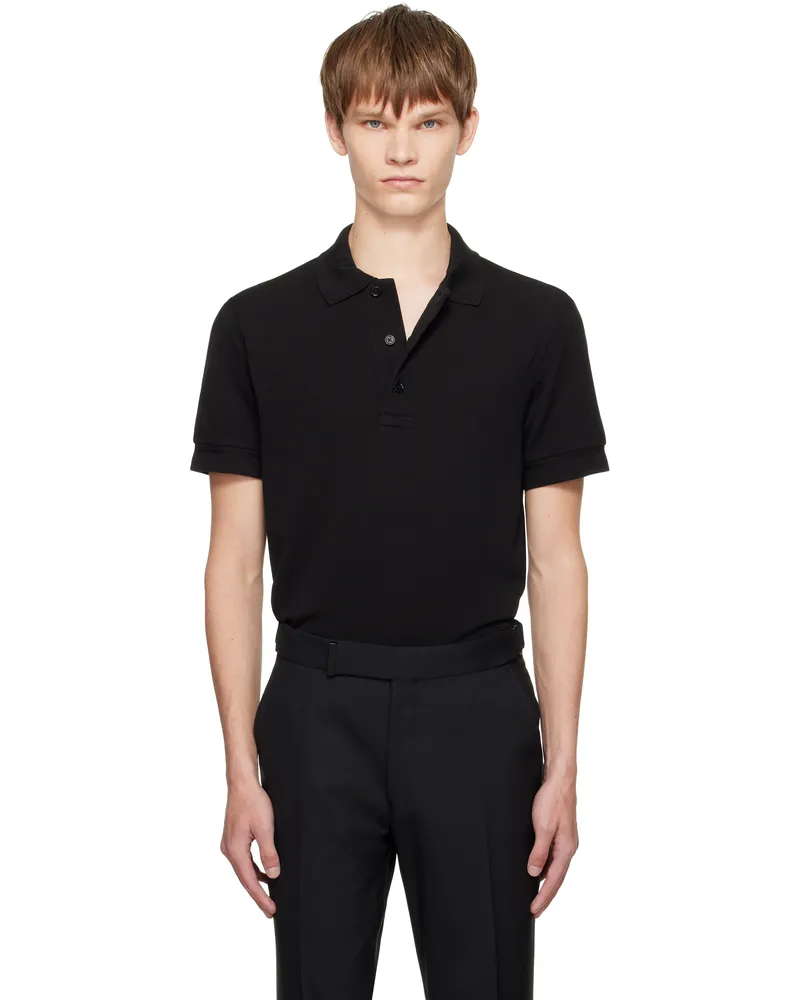 Tom Ford Black Piquet Polo Lb999black